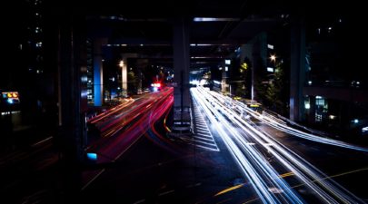cars traffic city lights long exposure
