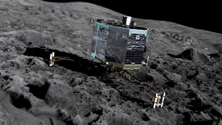 philae on the comet front view