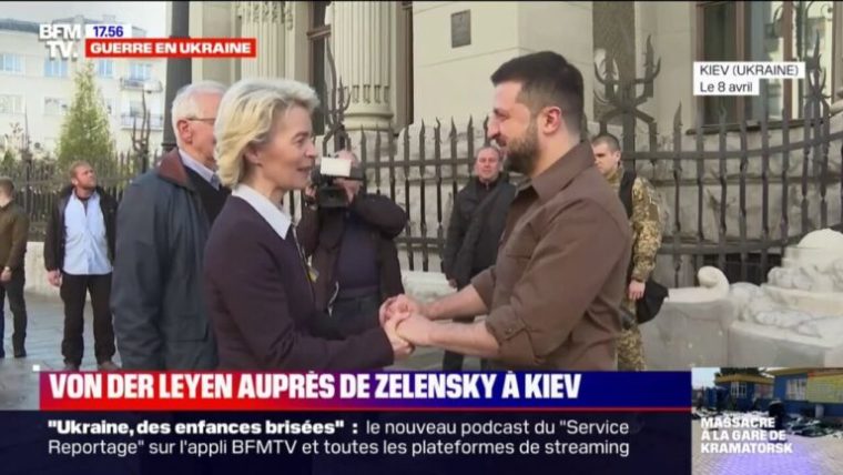 Guerre en Ukraine les images d Ursula von der Leyen aupres de Volodymyr Zelensky a Kiev 1389040 768x432 1